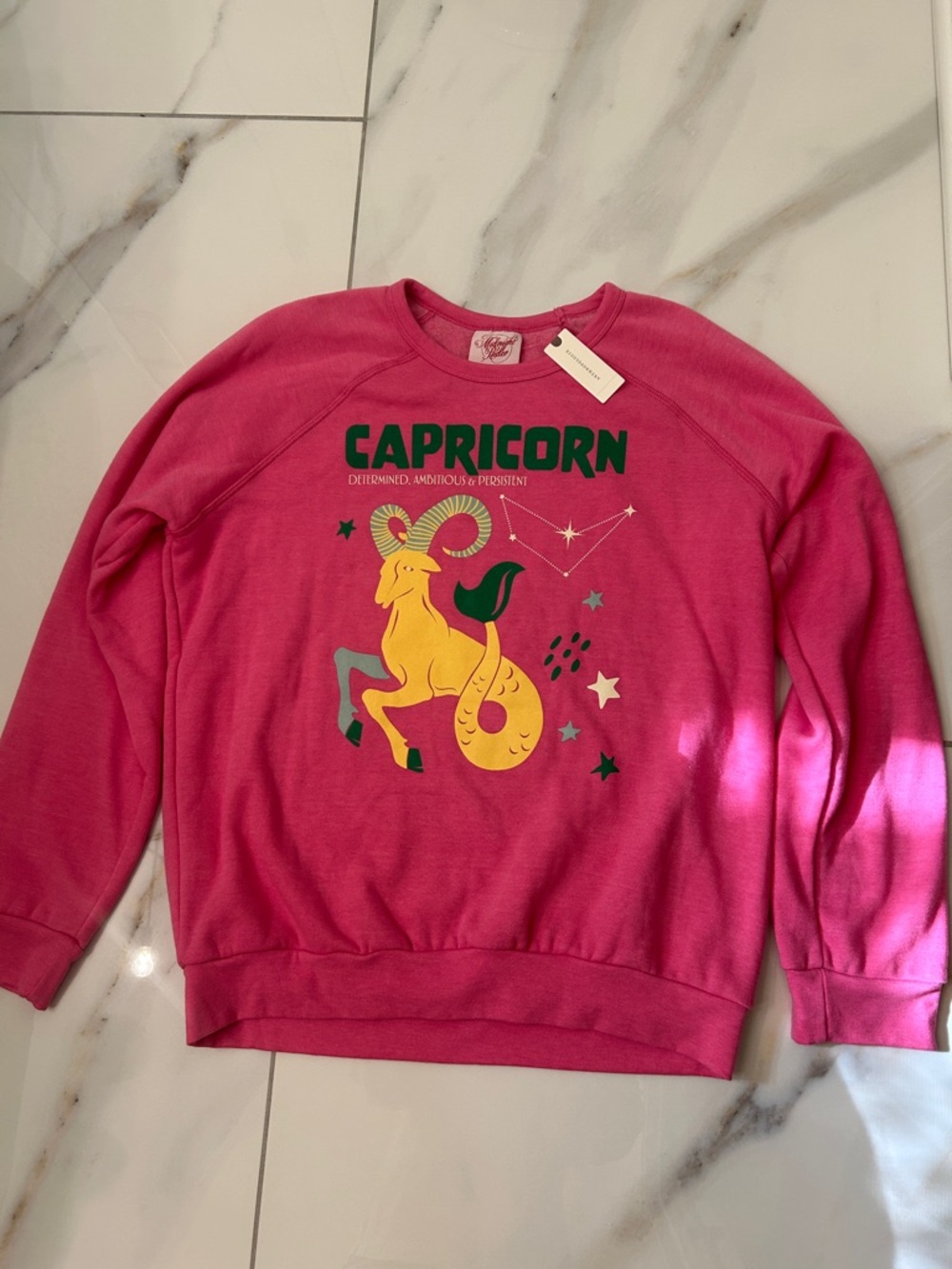 Midnight Rider (Anthropologie) Pink Capricorn Graphic Sweatshirt